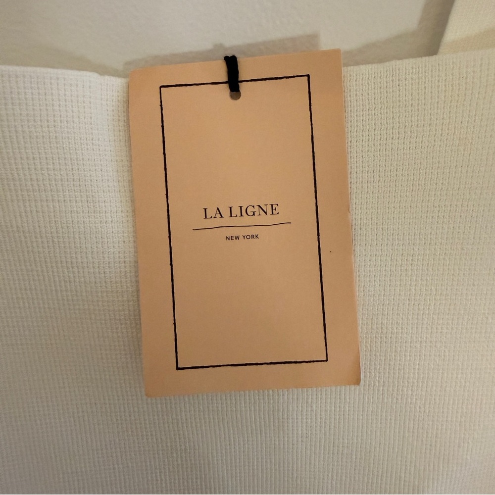 La Ligne NWT Stretch-Knit Square Henriette Tank White Ivory CBK Large - Picture 3 of 10